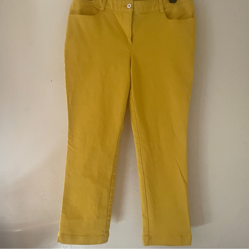 St John SoCa Yellow Ankle Jeans Slim Fit Mid Rise Stretch Size 8